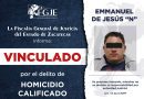 Vinculan a proceso a Emmanuel “N” por homicidio calificado en Fresnillo