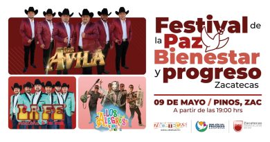 Lleva Gobernador David Monreal primer Festival de la Paz, Bienestar y Progreso a Pinos
