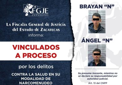 Vinculan a proceso a dos personas por delitos contra la salud en Fresnillo