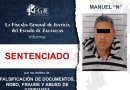 Sentencian a más de 9 años de prisión a hombre por delitos patrimoniales en Fresnillo