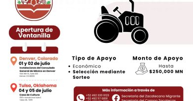 Realizará Gobierno de Zacatecas Séptima Expo Feria Agropecuaria para paisanos radicados en el exterior