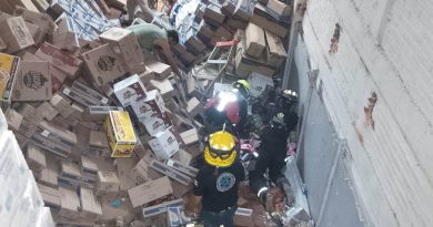 Auxilian a dos personas tras vencimiento de estructura en almacén del Mercado de Abastos