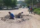 Jalpa atiende vialidades dañadas por las lluvias con bacheo ecológico
