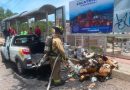 Sofocan conato de incendio en camioneta sobre el bulevar López Mateos