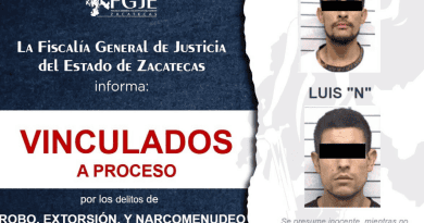 Vinculan a proceso a dos hombres por robo, extorsión y narcomenudeo en Zacatecas