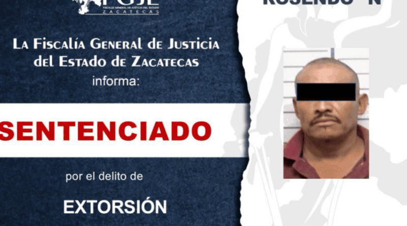 Obtiene Fiscalía sentencia condenatoria de cuatro años por delito de extorsión