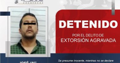 Detienen a José “N” por presunta extorsión agravada en Zacatecas